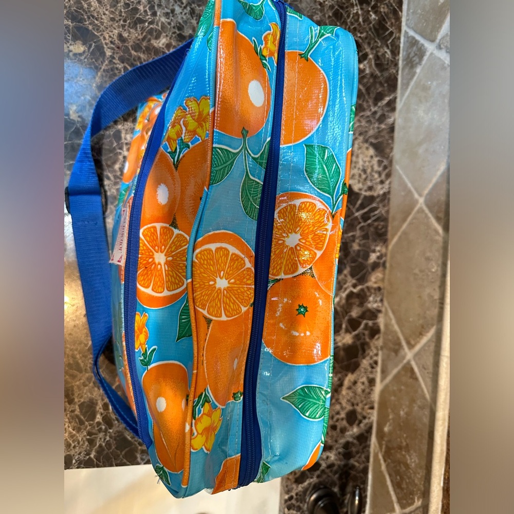 Colorful Citrus Print Oilcloth Tote Bag - Picture 6 of 10